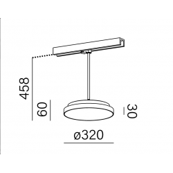 BLOS round LED suspended track biały struktura   16424-M930-D9-00-13